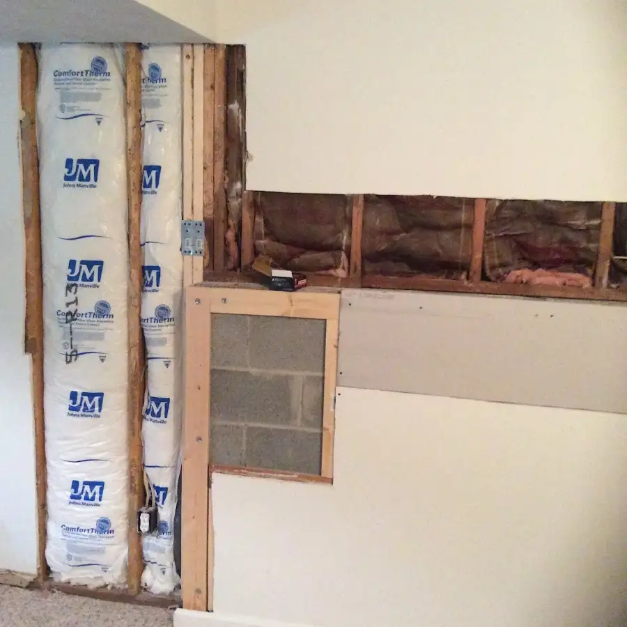 Wall insulation replacement during Basement Flood Cleanup in Port Sheldon